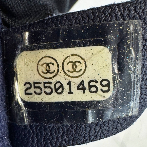 CHANEL Denim Deauville Logo Shopping Chain Tote Large Bag & Card - Picture 10 of 13